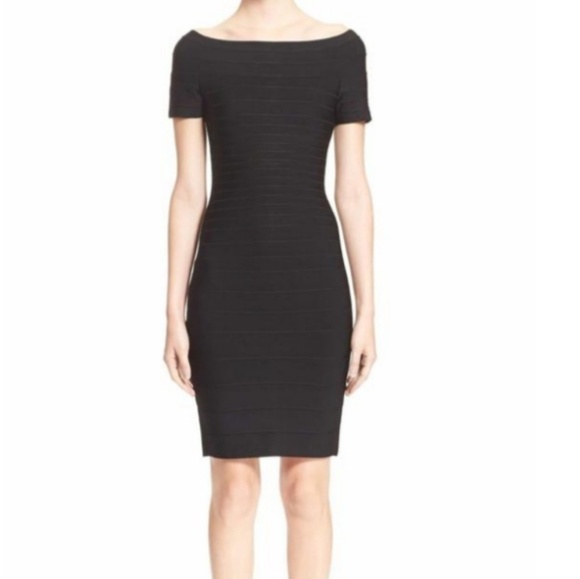 Herve Leger Dresses & Skirts - Herve Leger Off Shoulder Cocktail Bandage Dress M